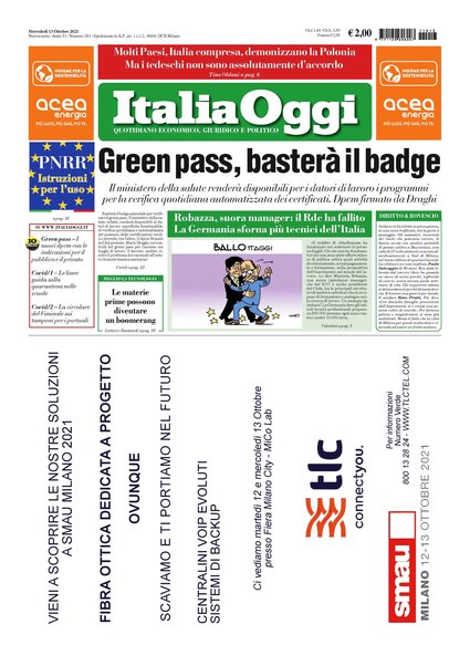 Italia oggi : quotidiano di economia finanza e politica